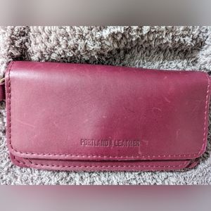 Portland Leather ALMOST PERFECT Lily  wristlet Boysenberry